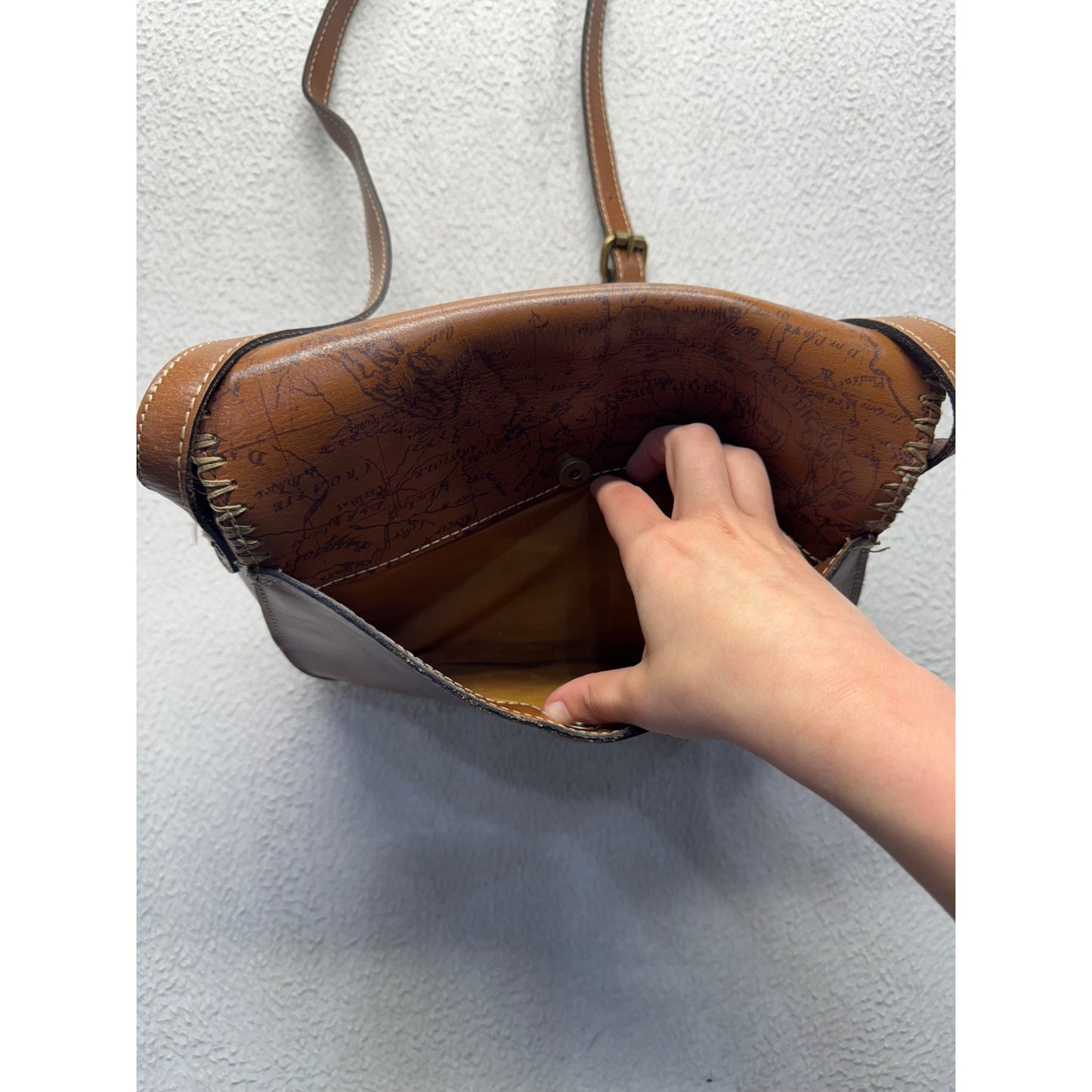 Patricia Nash Vintage Brown Leather Crossbody Atlas Bag
