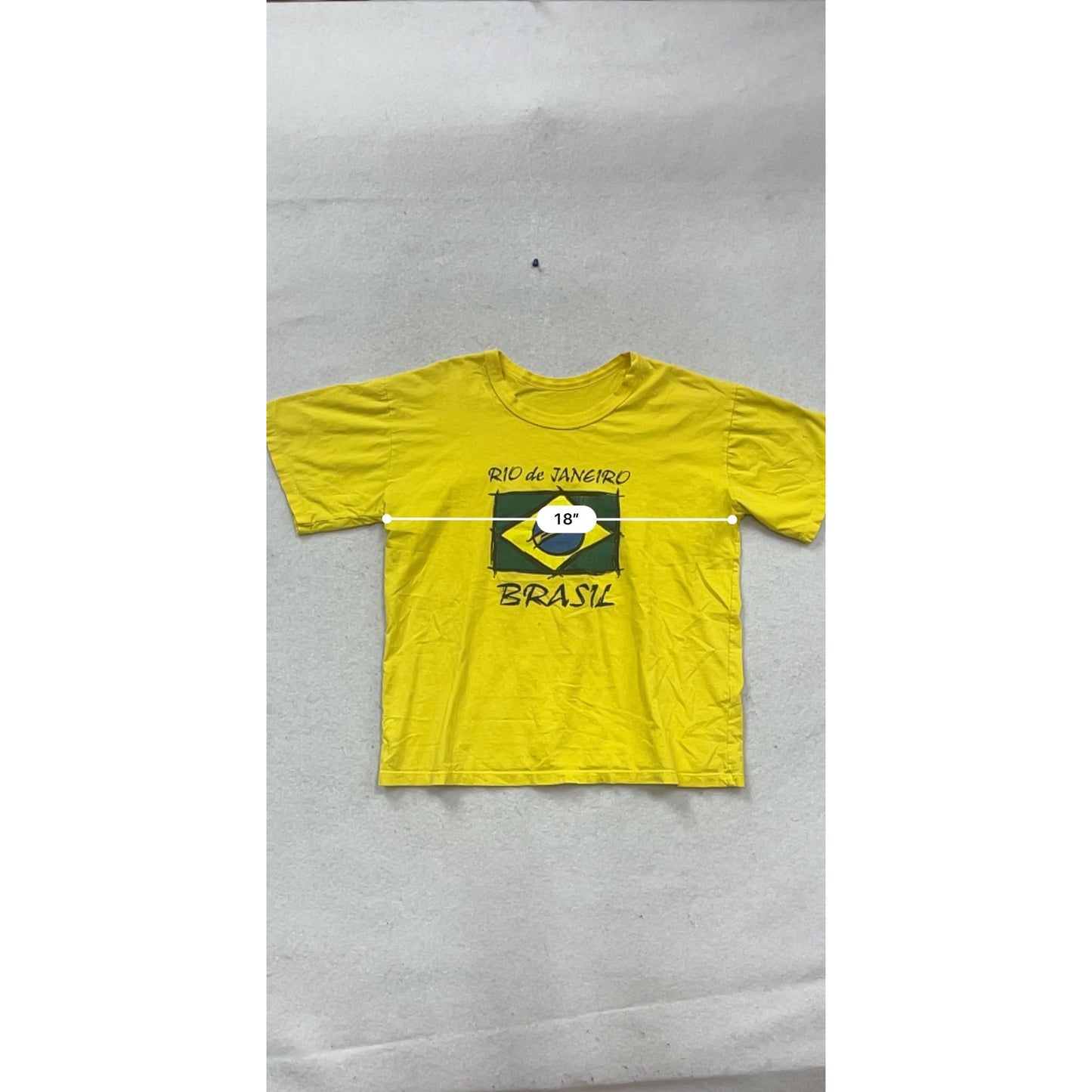Brazil Flag Graphic T-Shirt Yellow Rio De Janeiro Tee #571A