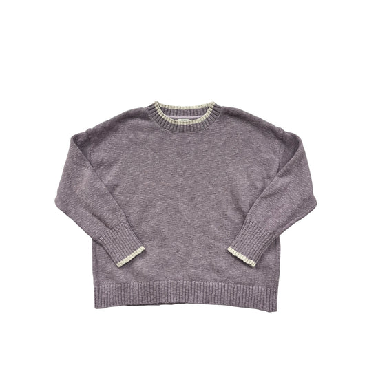 Vintage L.L. Bean Womens 2X Plus Lavender Knit Sweater With Ribbed Hem & Cuffs #6944