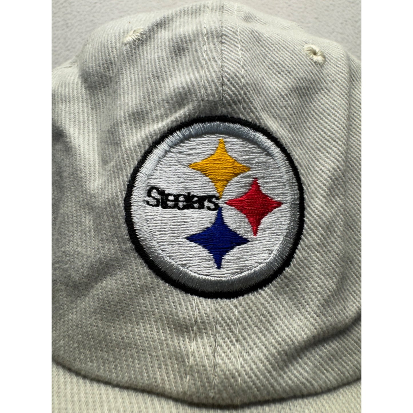 Vintage Pittsburgh Steelers Beige NFL Adjustable Dad Hat With Logo #9681