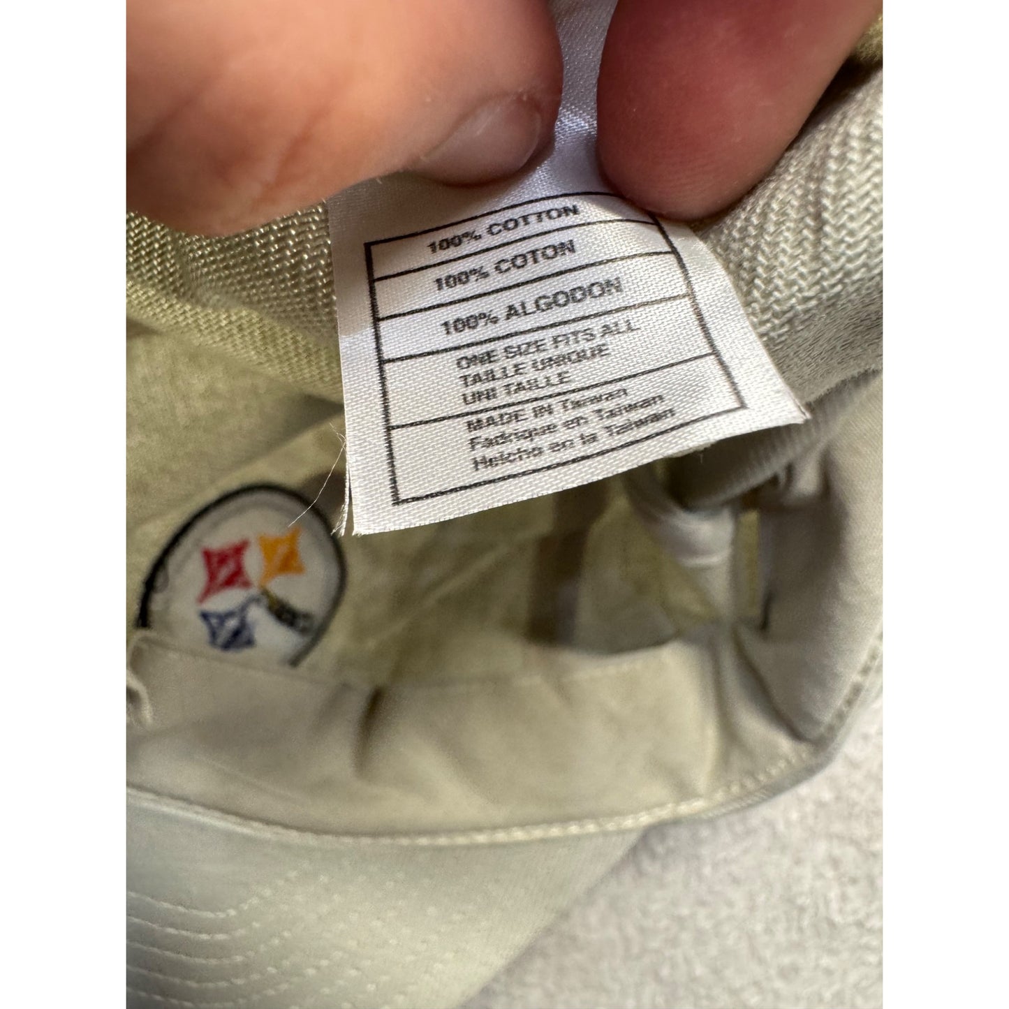 Vintage Pittsburgh Steelers Beige NFL Adjustable Dad Hat With Logo #9681