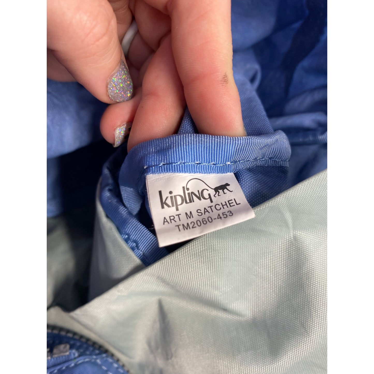Kipling Blue Nylon Shoulder Tote Bag  #7177