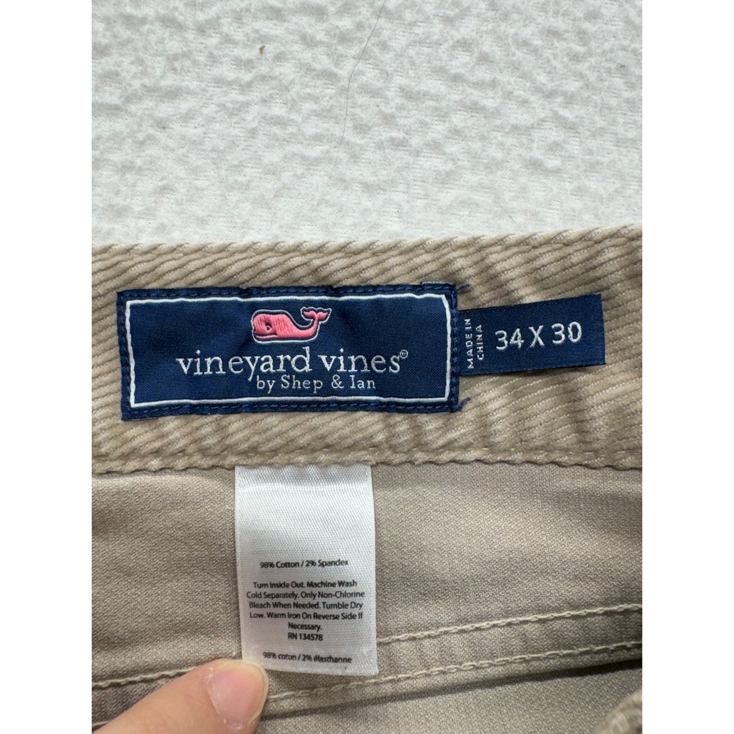 Vineyard Vines Mens 34x30 Khaki Corduroy Pants #7494