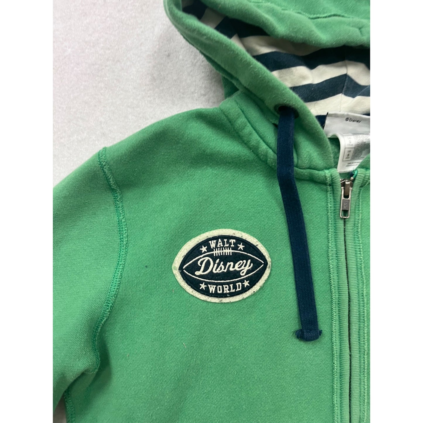 Disney Green Mickey Mouse Zip-Up Hoodie S #210A