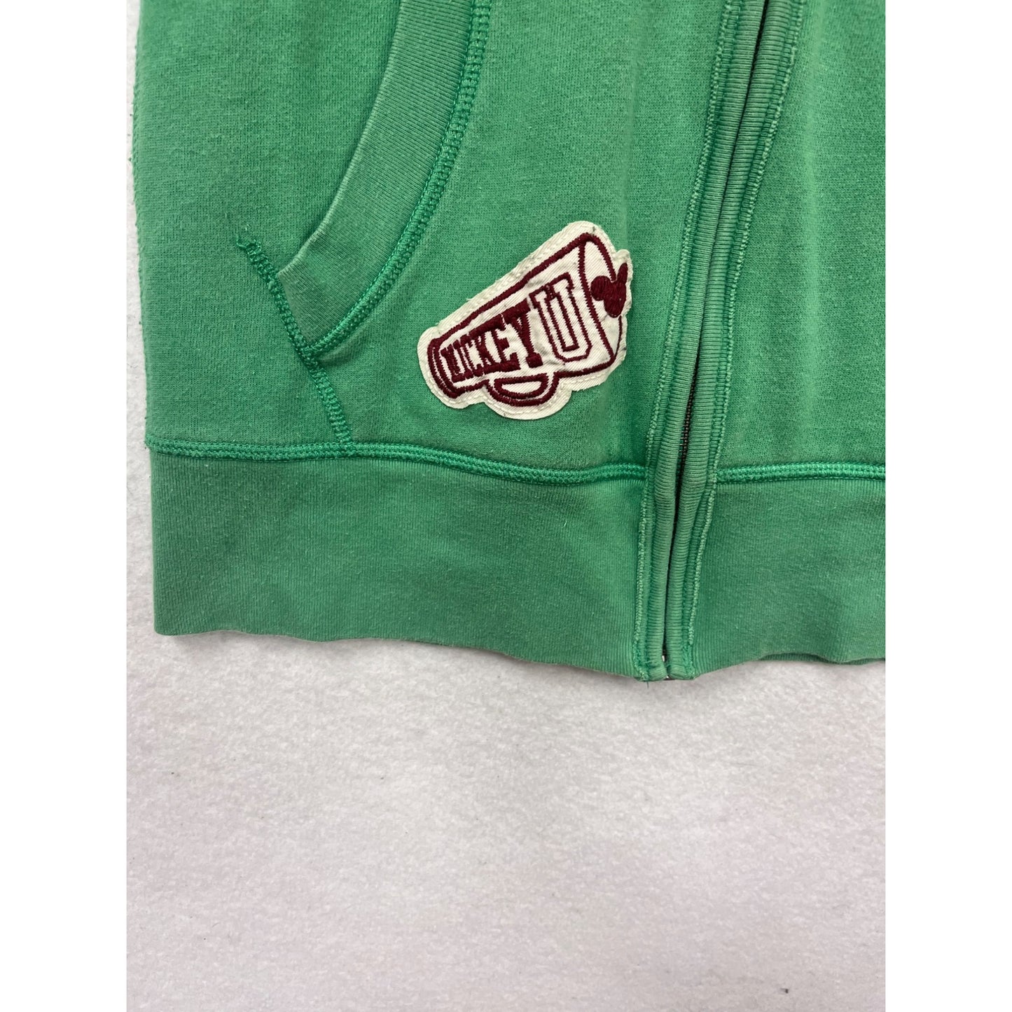 Disney Green Mickey Mouse Zip-Up Hoodie S #210A