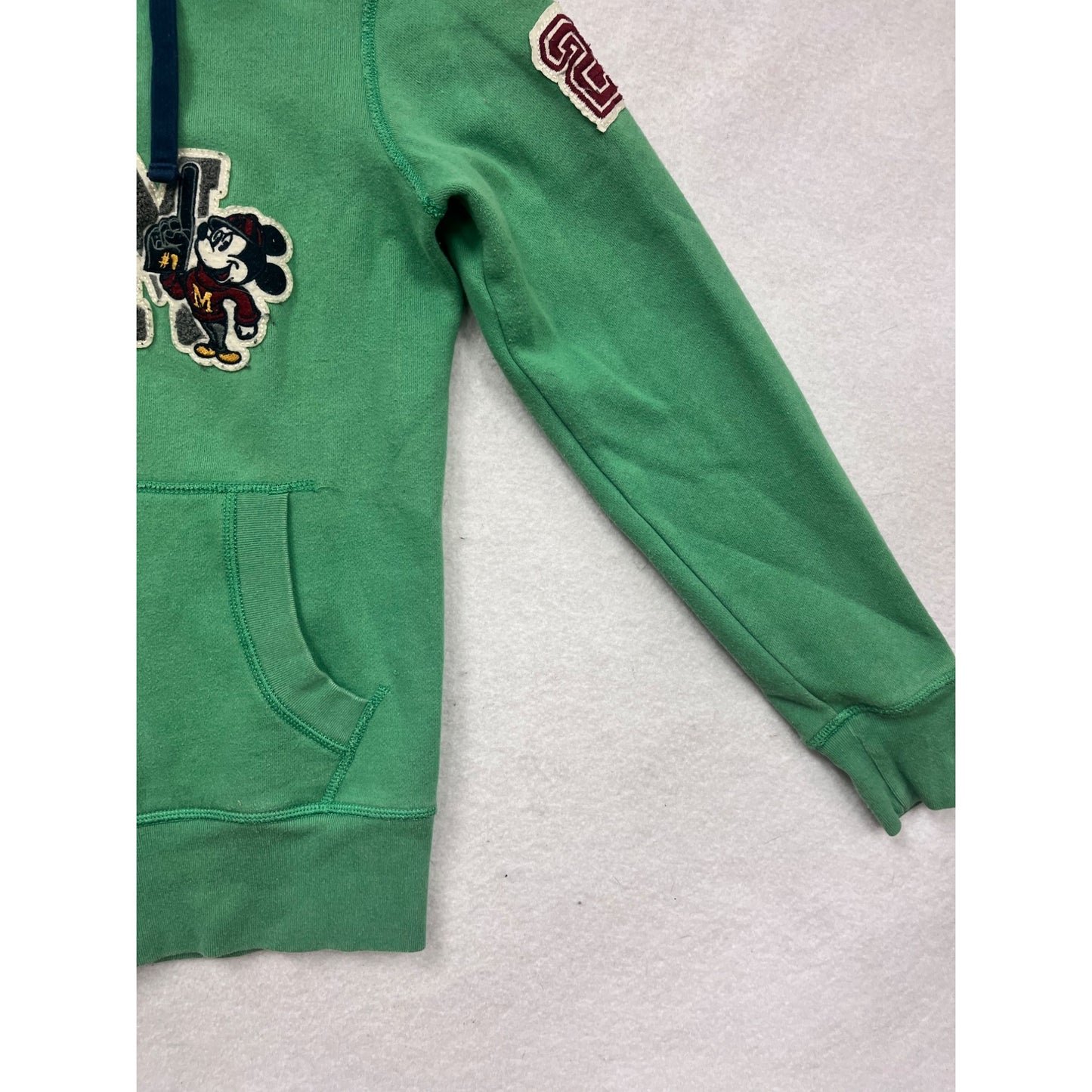 Disney Green Mickey Mouse Zip-Up Hoodie S #210A