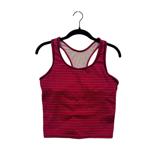 Nike Womens Small Red & White Striped Racerback Athletic Tank Top #6762