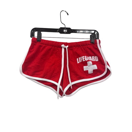 Lifeguard Womens Red Athletic Shorts Medium W/ White Trim #8254
