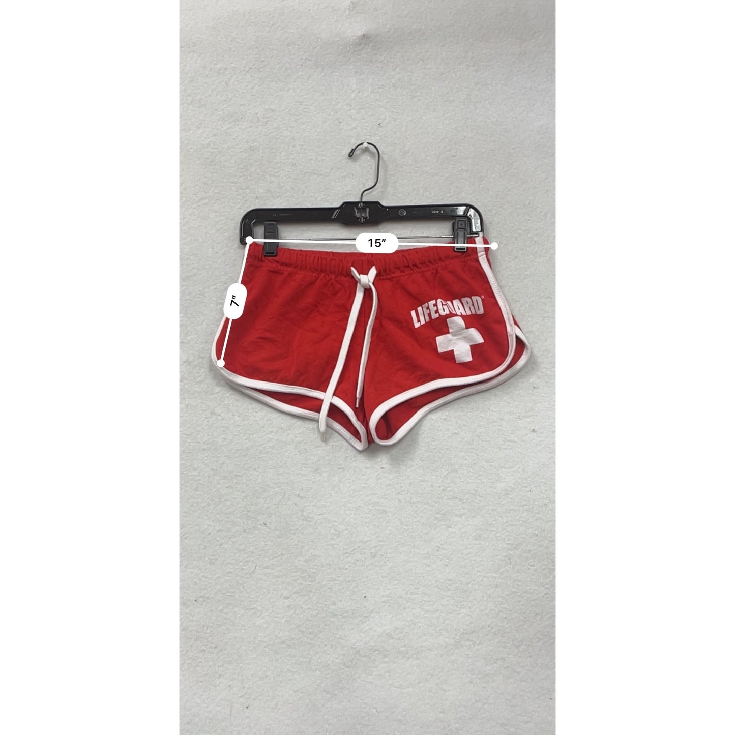 Lifeguard Womens Red Athletic Shorts Medium W/ White Trim #8254
