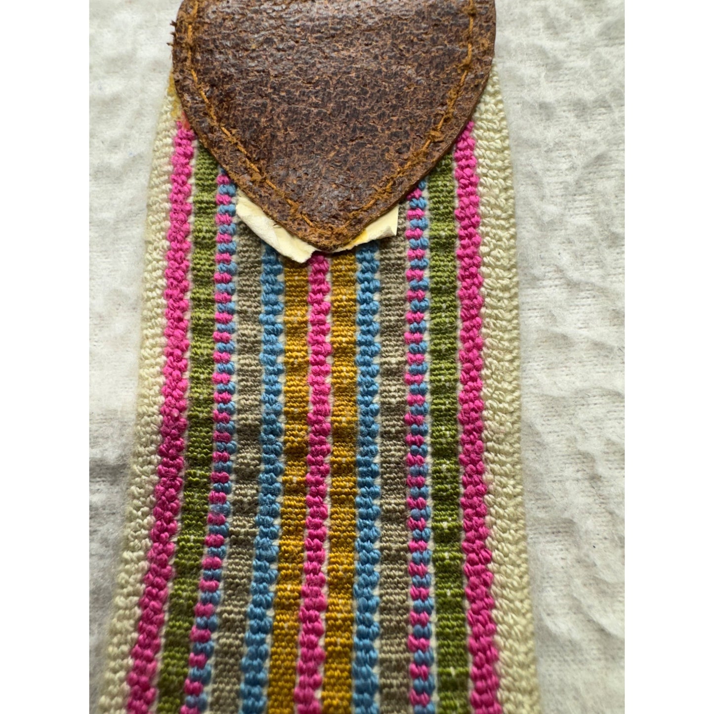 Woven Multicolor Belt With Leather Accents & Brass Buckle Adjustable Fit #9972