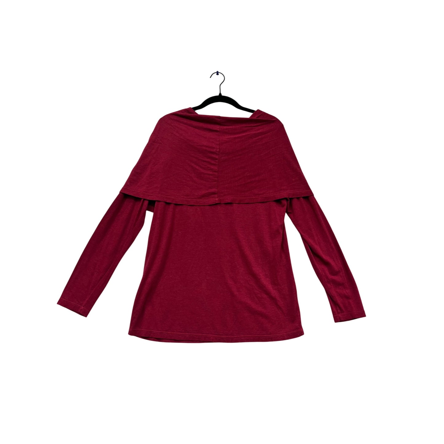 Tianello  XS Red Cowl Neck Long Sleeve Tunic 100% Cotton #757A