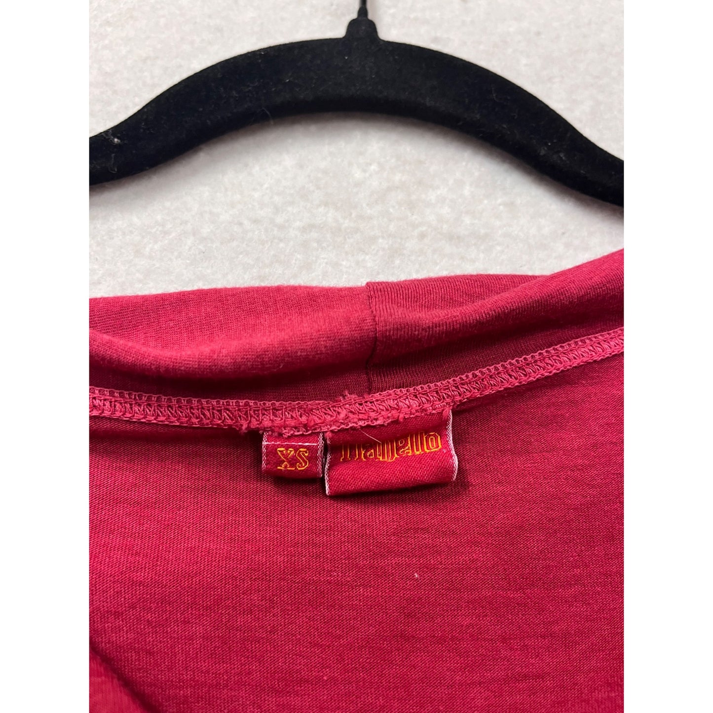 Tianello  XS Red Cowl Neck Long Sleeve Tunic 100% Cotton #757A