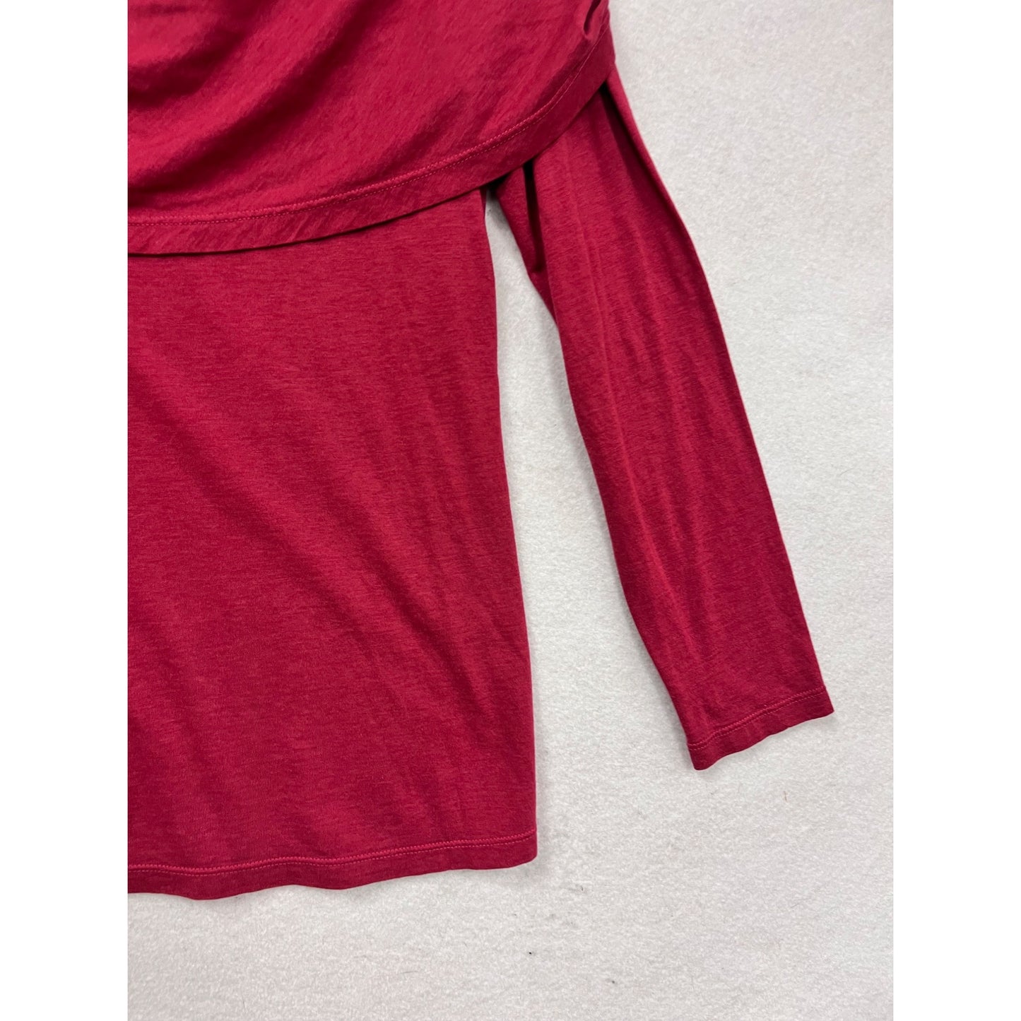 Tianello  XS Red Cowl Neck Long Sleeve Tunic 100% Cotton #757A