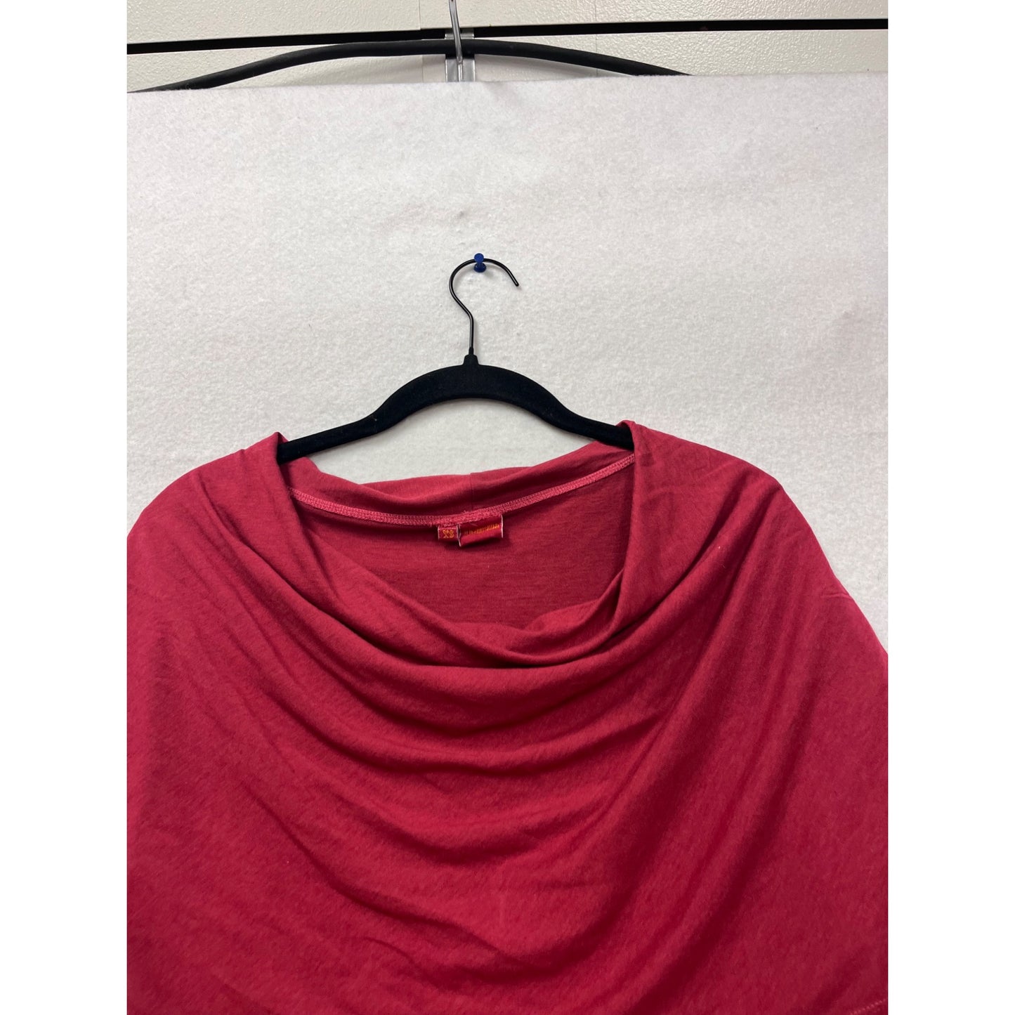 Tianello  XS Red Cowl Neck Long Sleeve Tunic 100% Cotton #757A