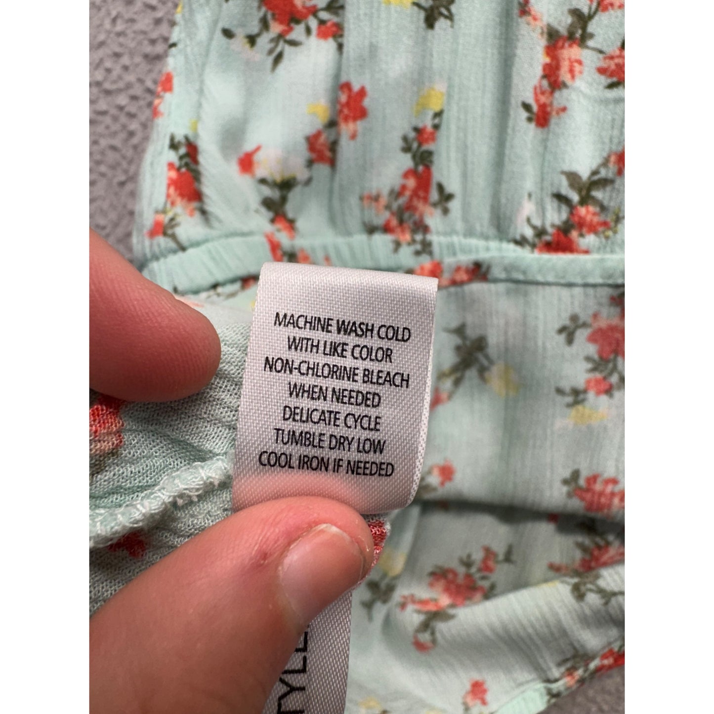 Floral Wrap Style Peplum Blouse Mint Green Rayon Moral Fiber Top #58B
