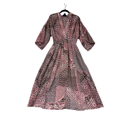 Boho Maxi Dress With V-Neckline & 3/4 Sleeves Stella & Julie Size S #8899