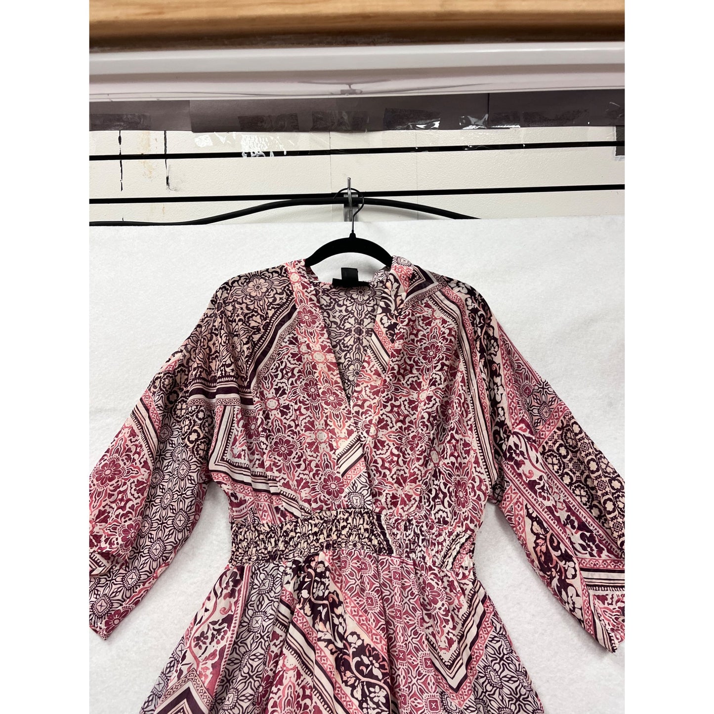 Boho Maxi Dress With V-Neckline & 3/4 Sleeves Stella & Julie Size S #8899