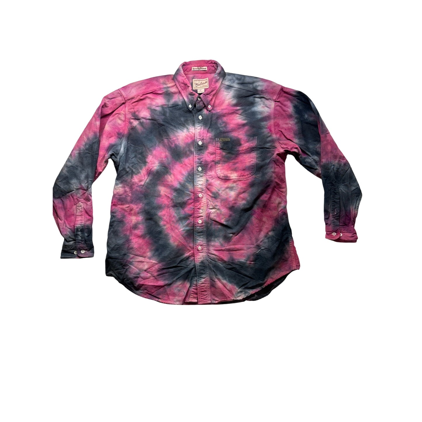 Awesome men’s tie dye woolrich button up #2938