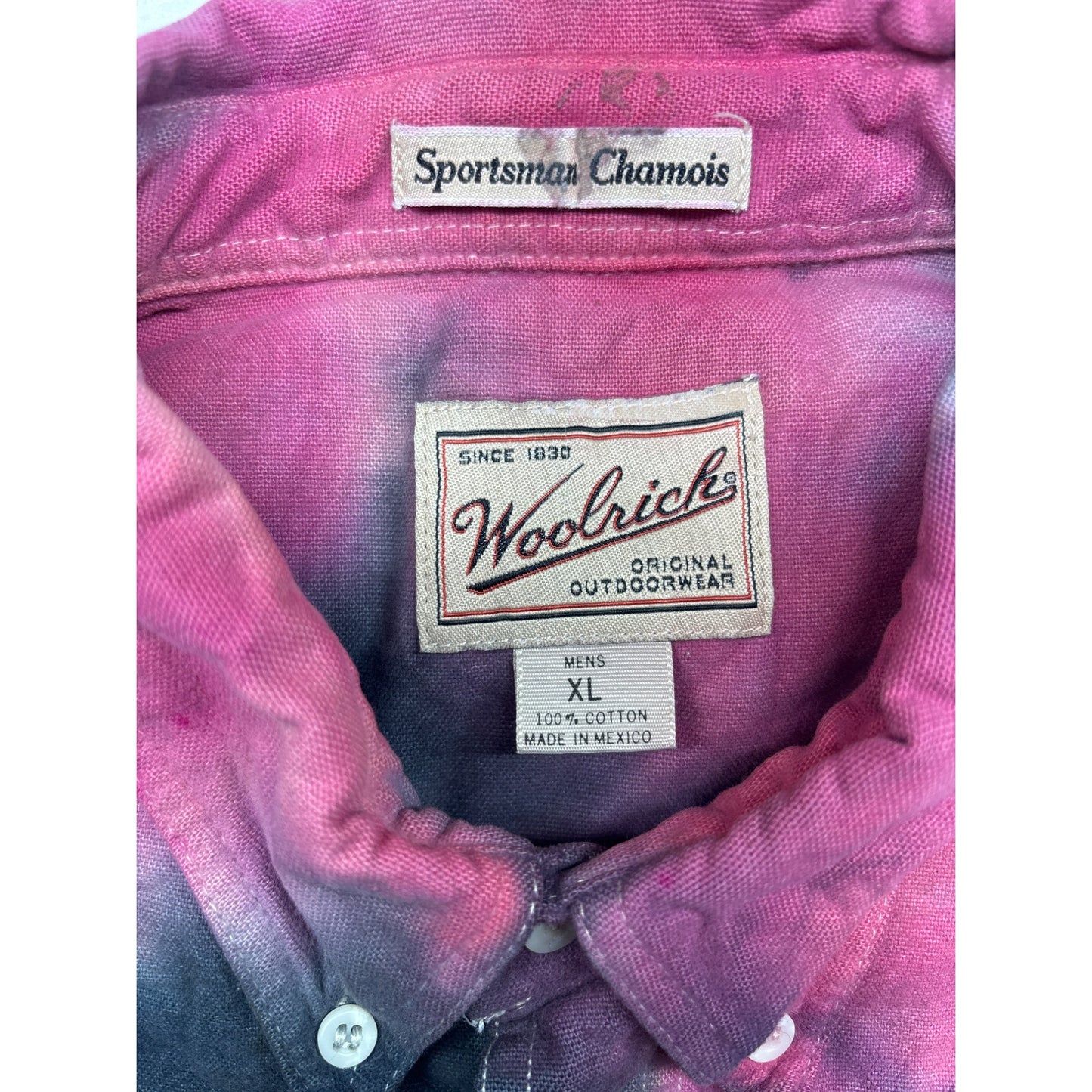 Awesome men’s tie dye woolrich button up #2938