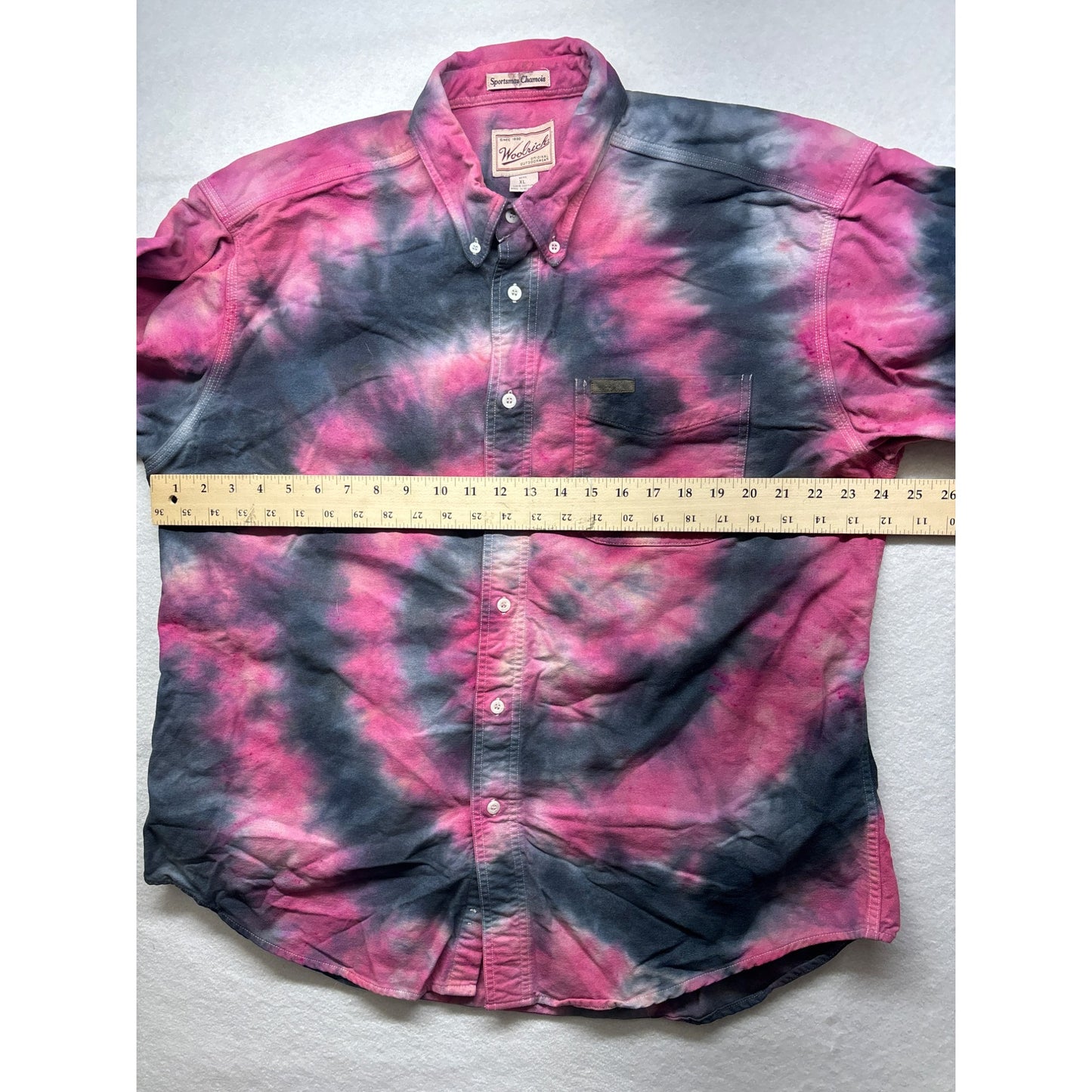 Awesome men’s tie dye woolrich button up #2938