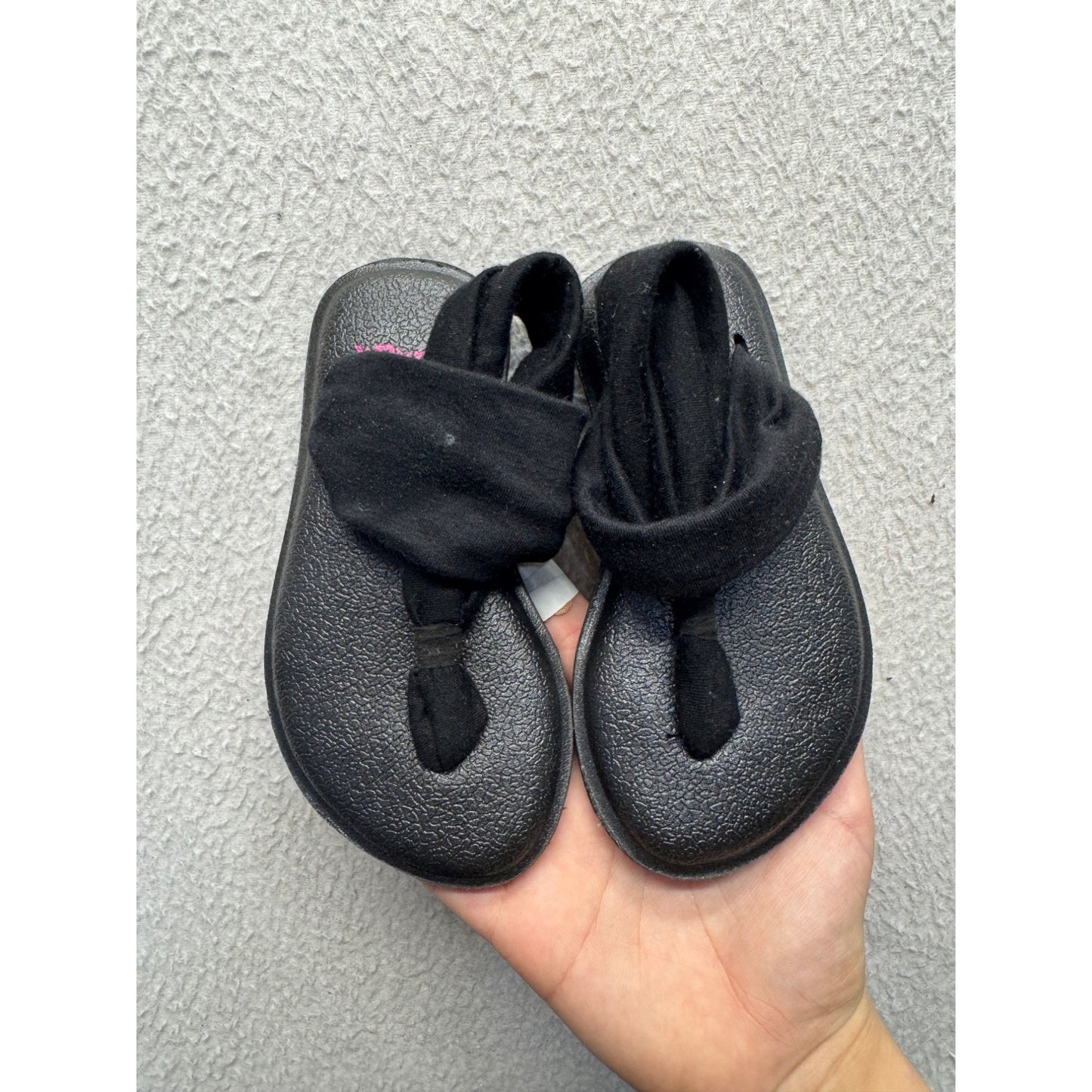 Black Yoga Sling Sandals With Soft Fabric Straps & Textured Soles #9640