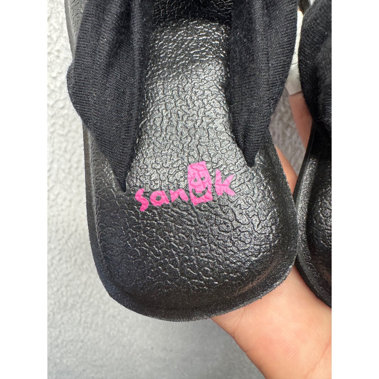 Black Yoga Sling Sandals With Soft Fabric Straps & Textured Soles #9640