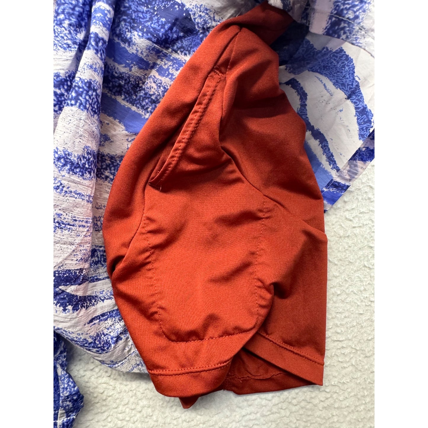Nike XXL Blue & Red Double-Layer Running Shorts With Zipper Pocket #9351