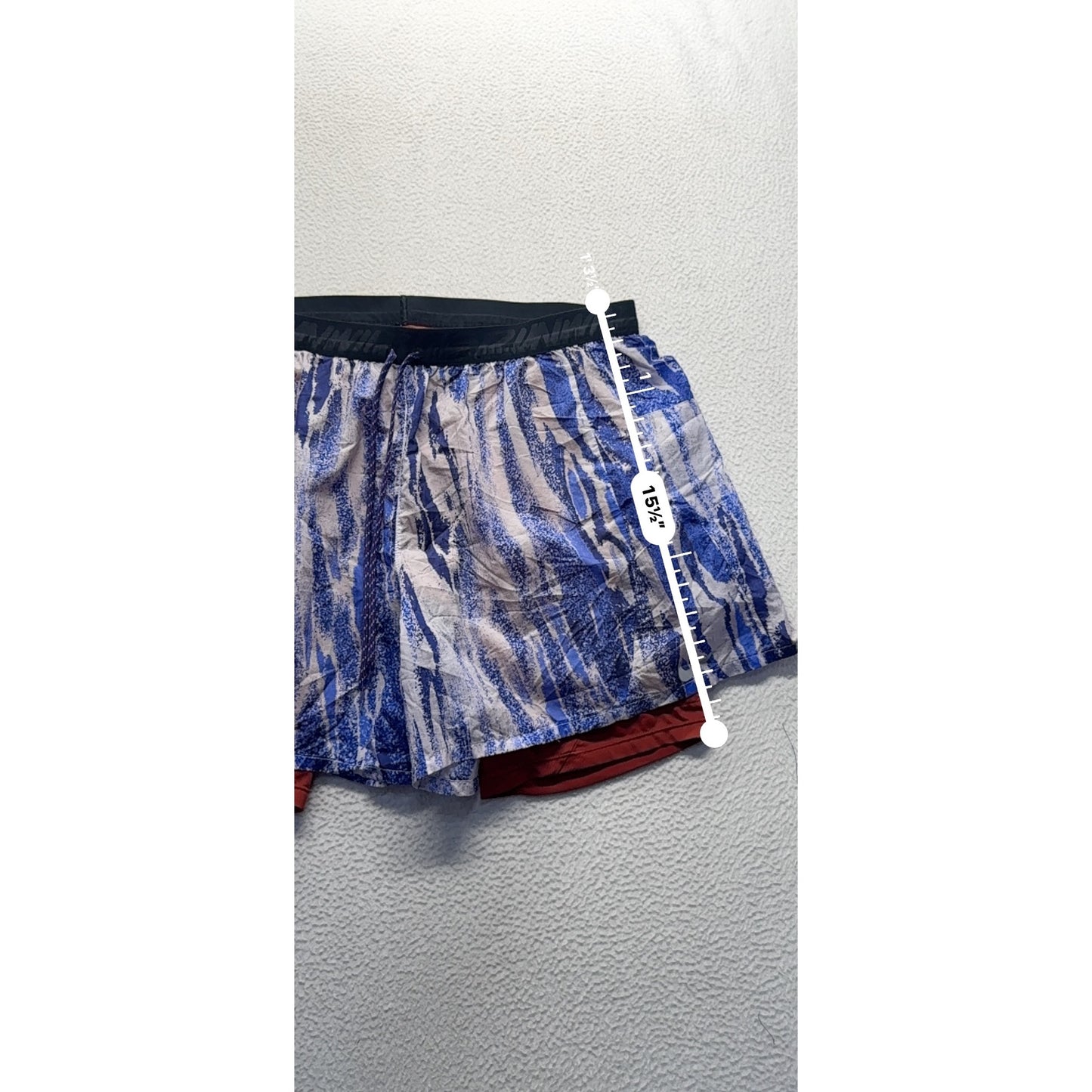 Nike XXL Blue & Red Double-Layer Running Shorts With Zipper Pocket #9351
