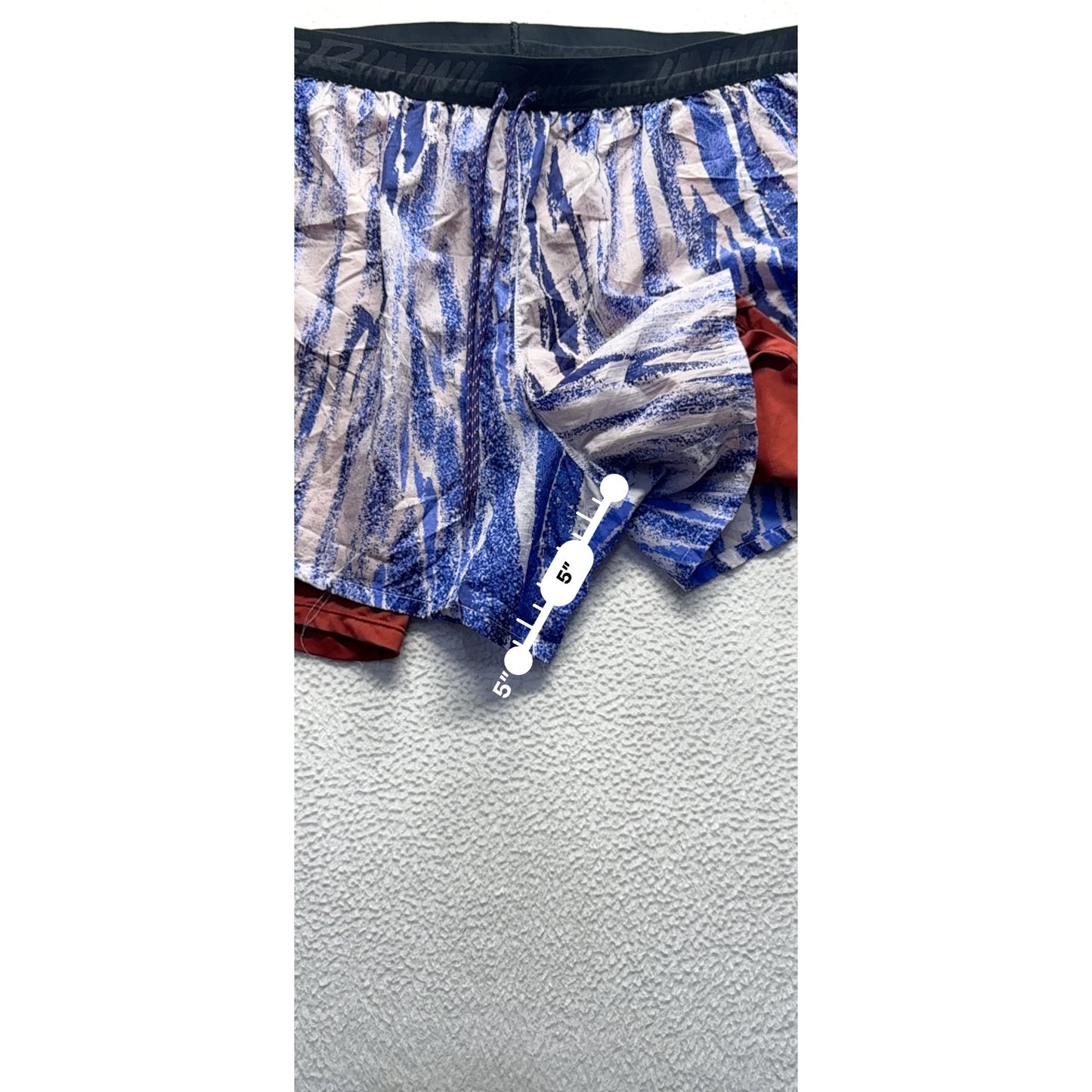 Nike XXL Blue & Red Double-Layer Running Shorts With Zipper Pocket #9351