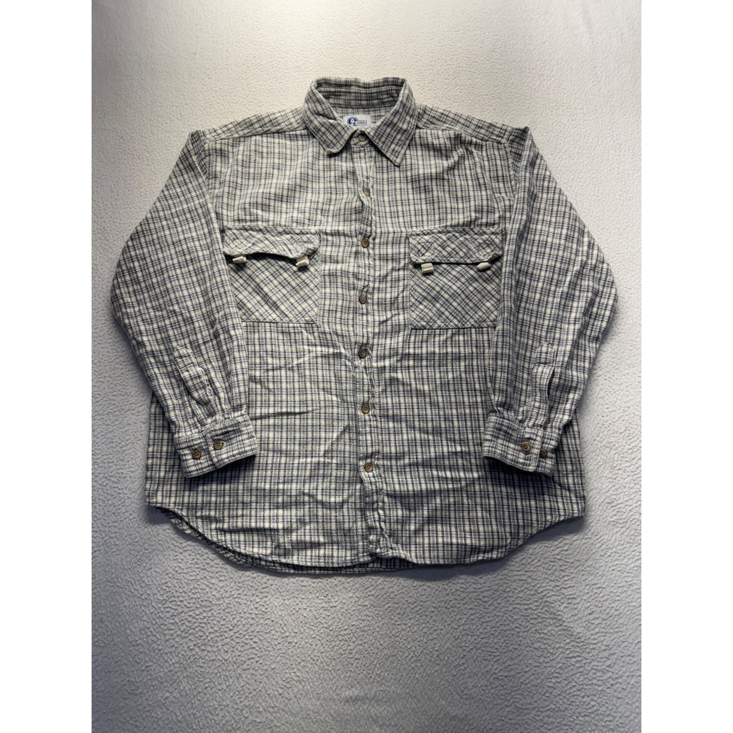 Arizona Jeans Co. Mens Plaid Button-Down Shirt Large 100% Cotton #9544