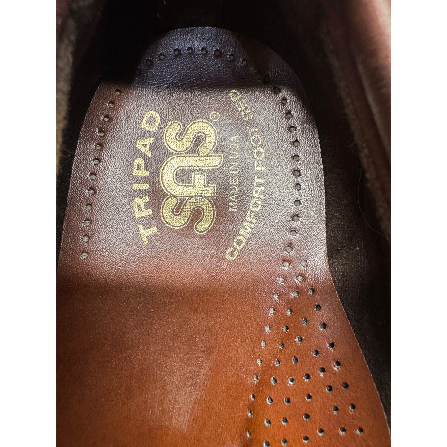 Brown Leather Slip-On Loafers With Buckle Accent By SAS Size 8.5M #9411