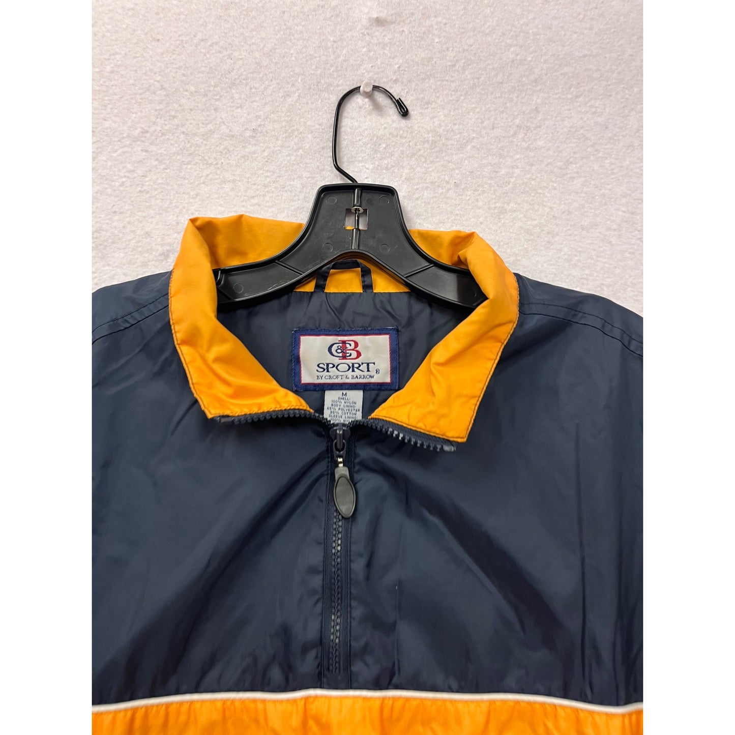 Vintage C&B Sport By Croft & Barrow Navy & Orange Windbreaker Jacket #8321