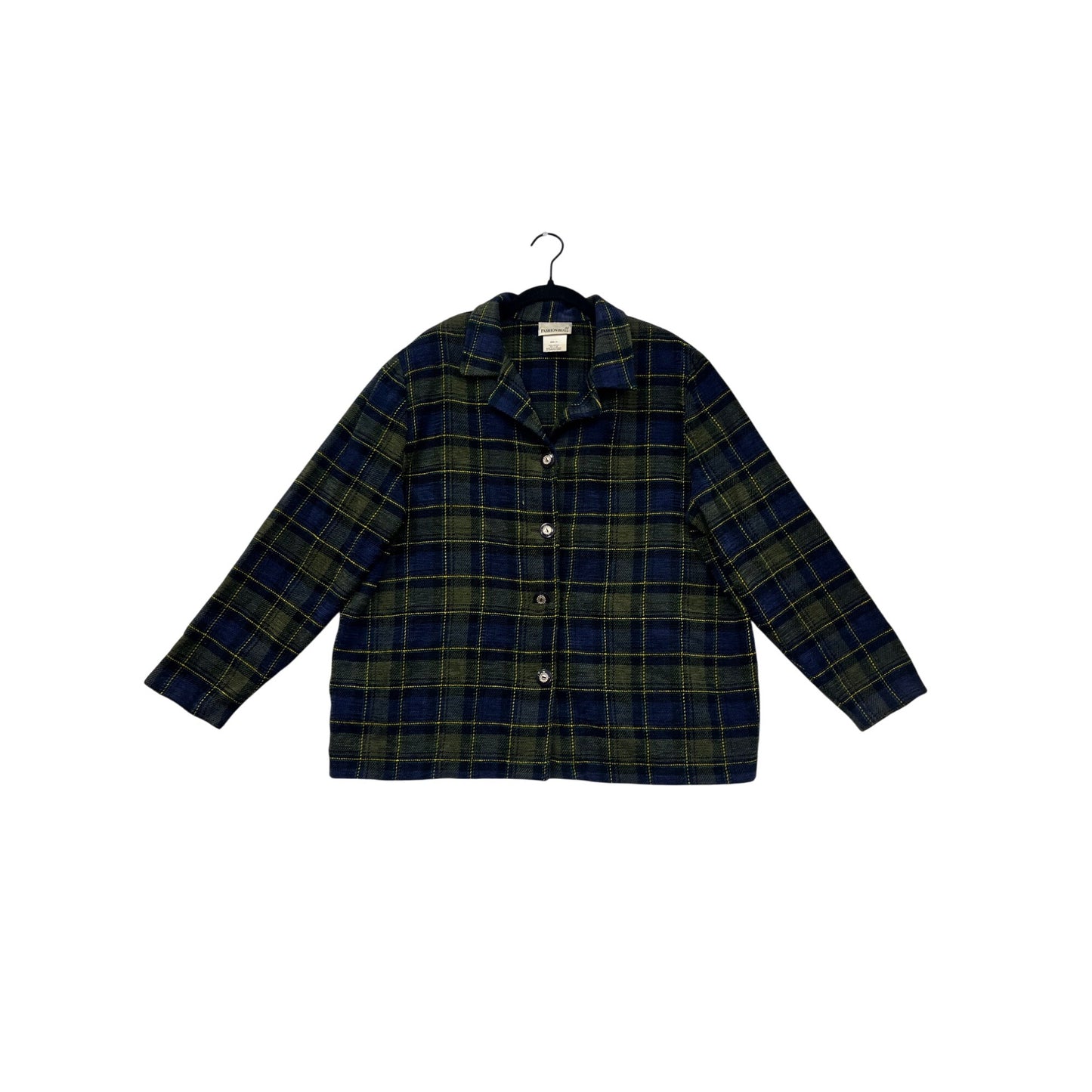 Fashion Bug 1X Button-Down Plaid Shirt Jacket #8641