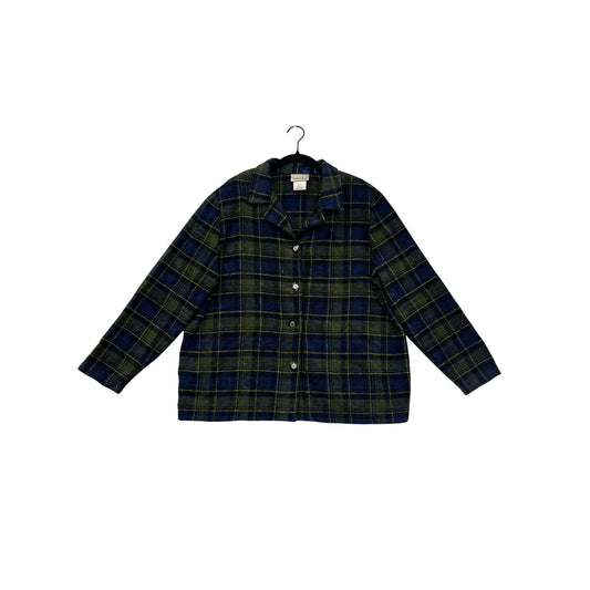 Fashion Bug 1X Button-Down Plaid Shirt Jacket #8641