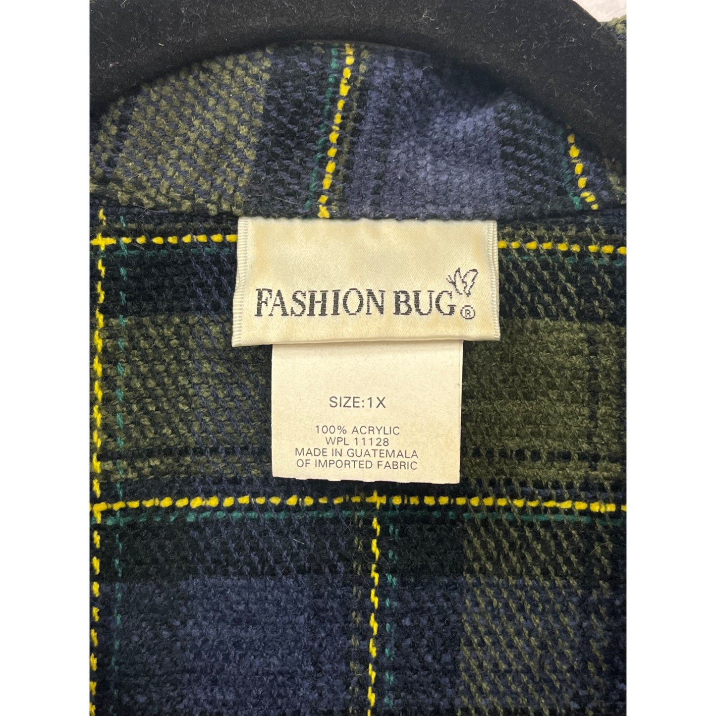 Fashion Bug 1X Button-Down Plaid Shirt Jacket #8641