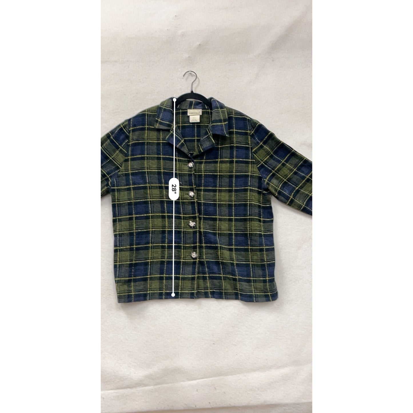 Fashion Bug 1X Button-Down Plaid Shirt Jacket #8641