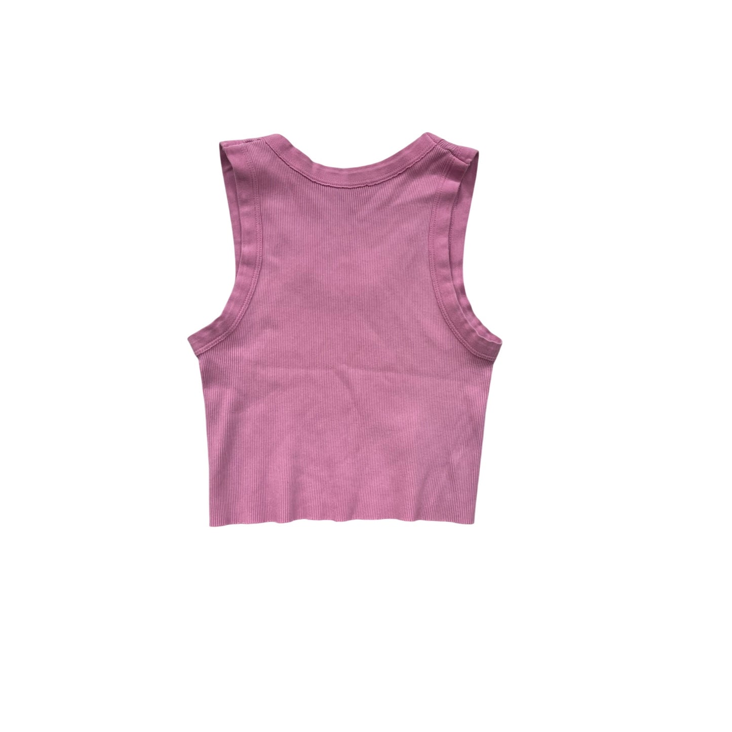 John Galt Pink Ribbed Cropped Tank Top S/M #8516