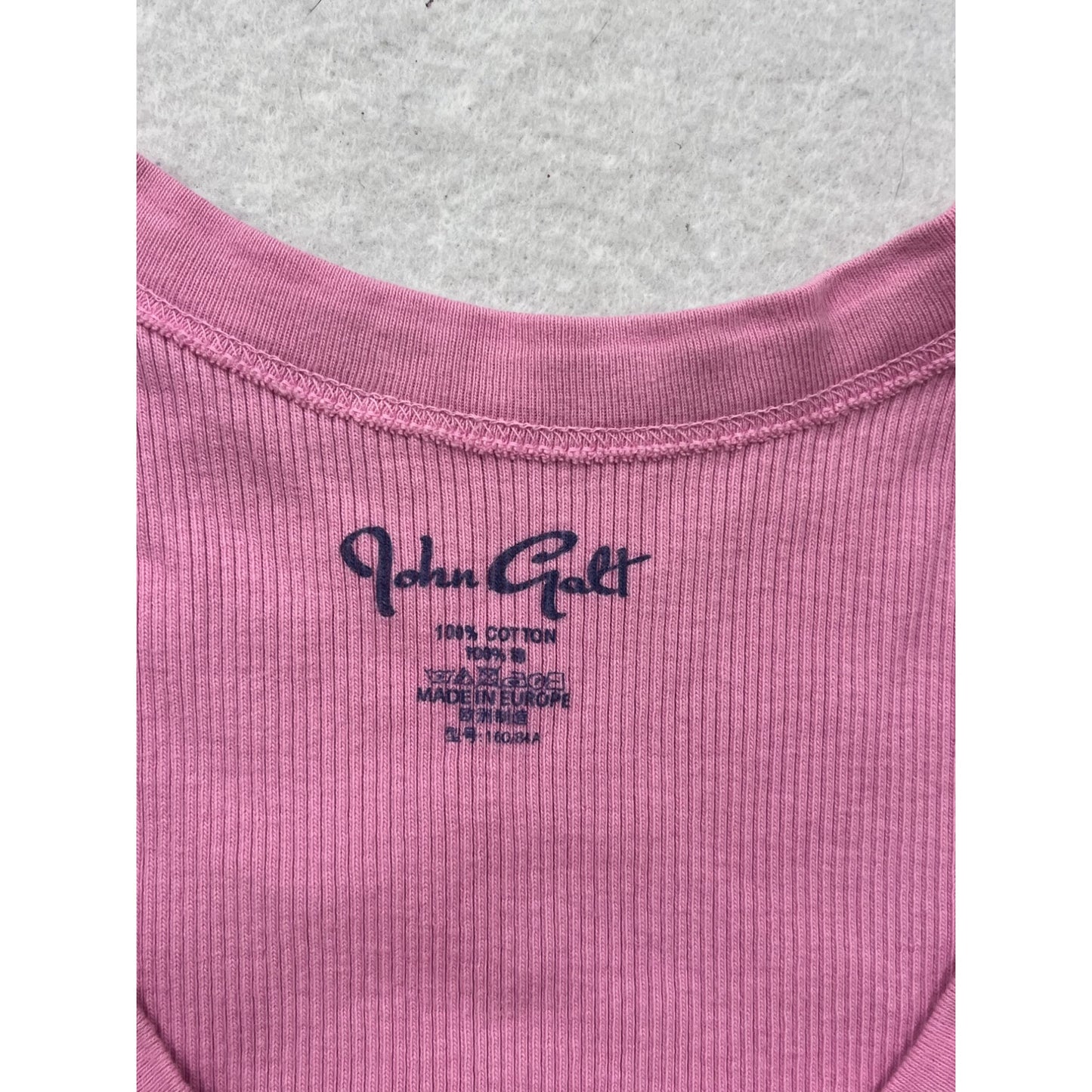 John Galt Pink Ribbed Cropped Tank Top S/M #8516