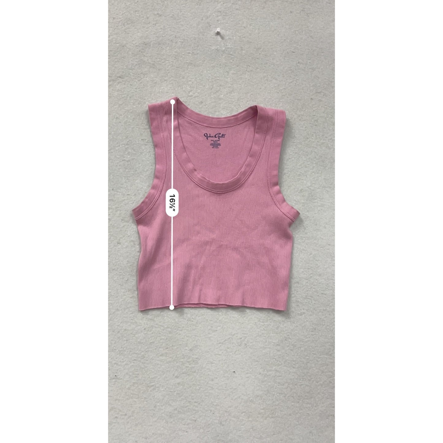 John Galt Pink Ribbed Cropped Tank Top S/M #8516