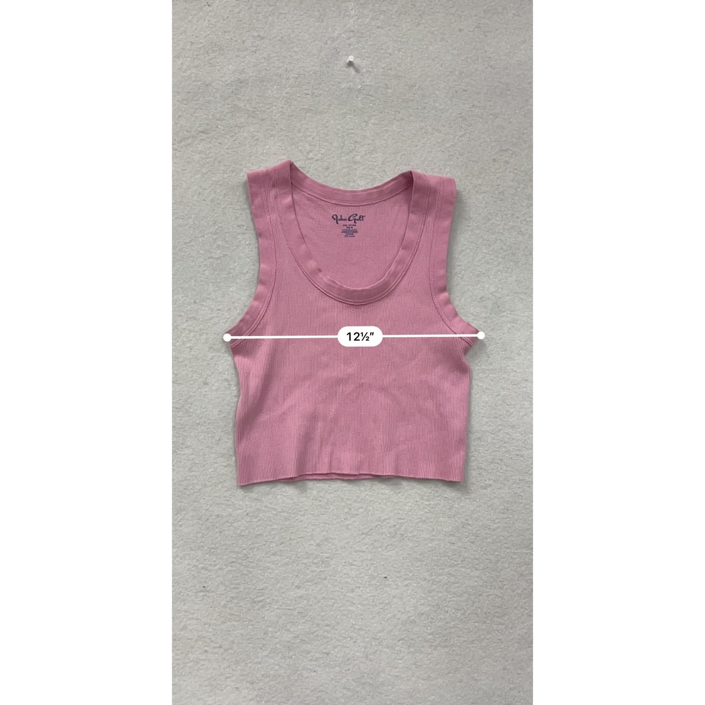 John Galt Pink Ribbed Cropped Tank Top S/M #8516