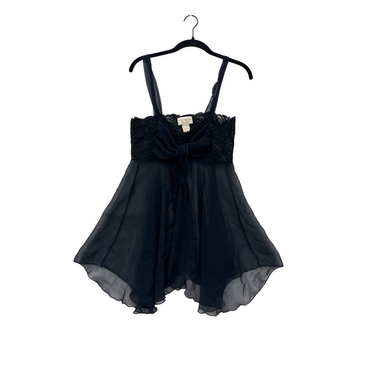 Vintage Victorias Secret Sheer Black Babydoll Lingerie Dress #8290