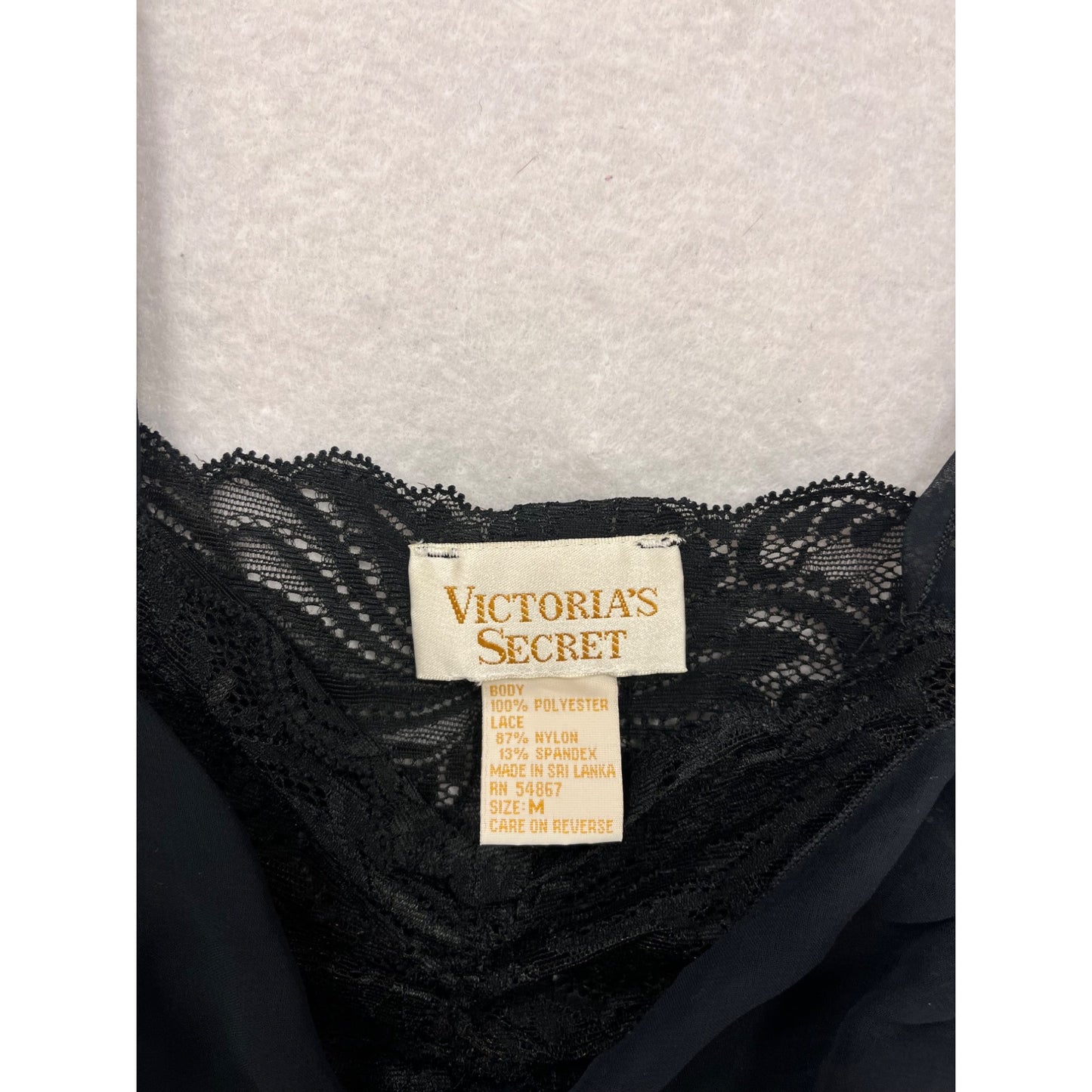 Vintage Victorias Secret Sheer Black Babydoll Lingerie Dress #8290