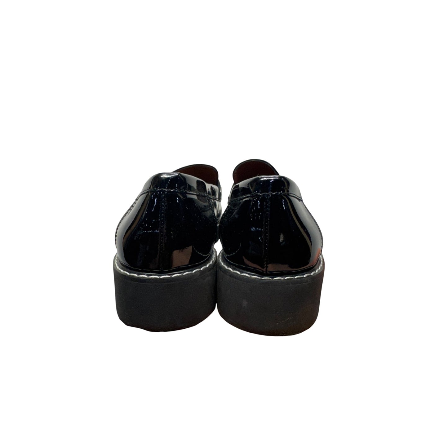 Franco Sarto Black Patent Platform Loafers With Lug Sole #9618