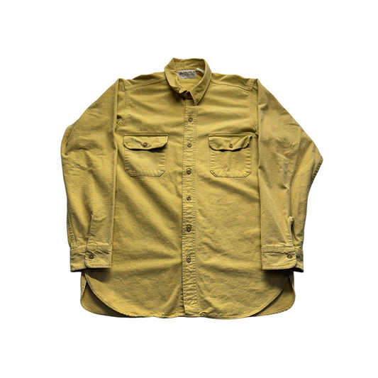 Vintage Bemidji Woolen Mills Yellow Shirt Cotton Mens Large #7793