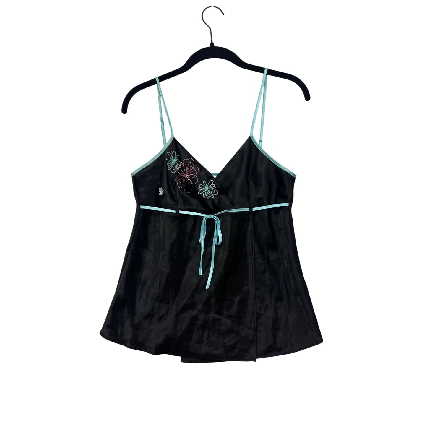 Black & Aqua Isabella Camisole Top #8503