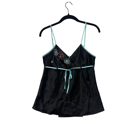 Black & Aqua Isabella Camisole Top #8503