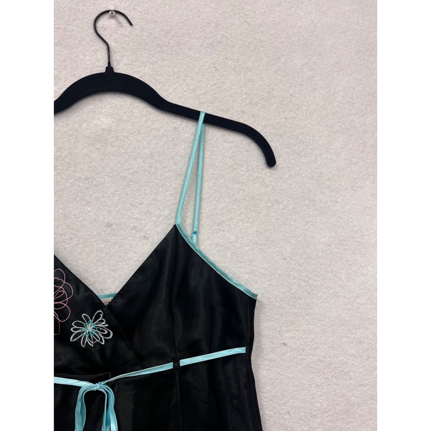 Black & Aqua Isabella Camisole Top #8503