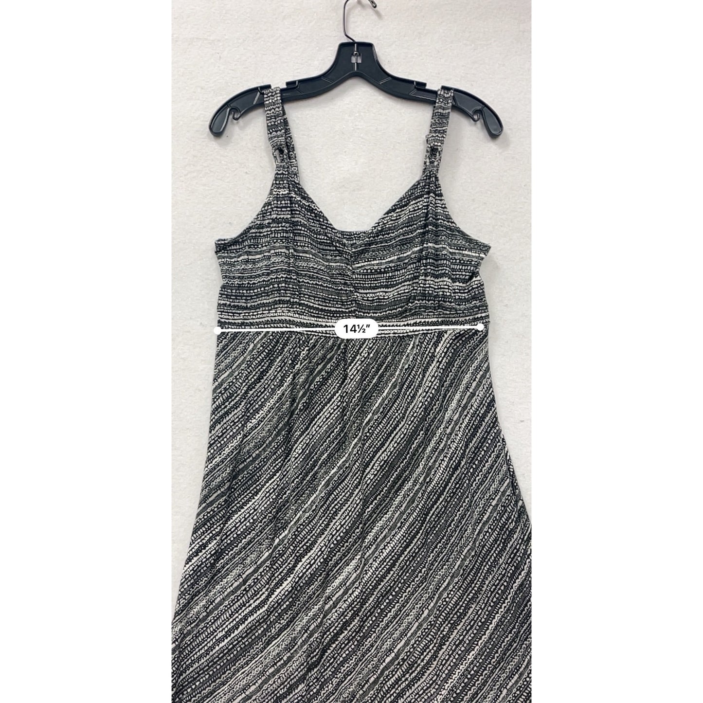 Aventria Womens Black & White Patterned Sleeveless Sundress L #8410