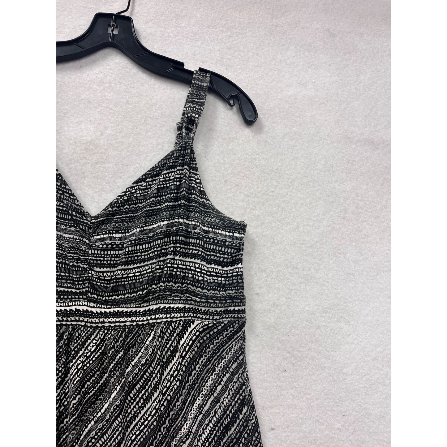 Aventria Womens Black & White Patterned Sleeveless Sundress L #8410