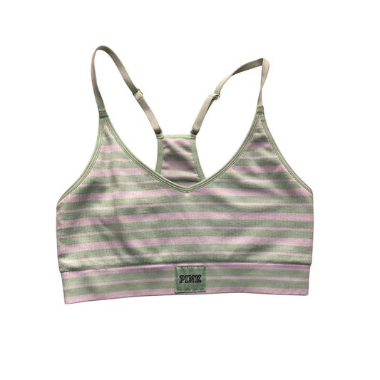 Pink Active Seamless Sports Bra Medium Striped Adjustable Straps #7131